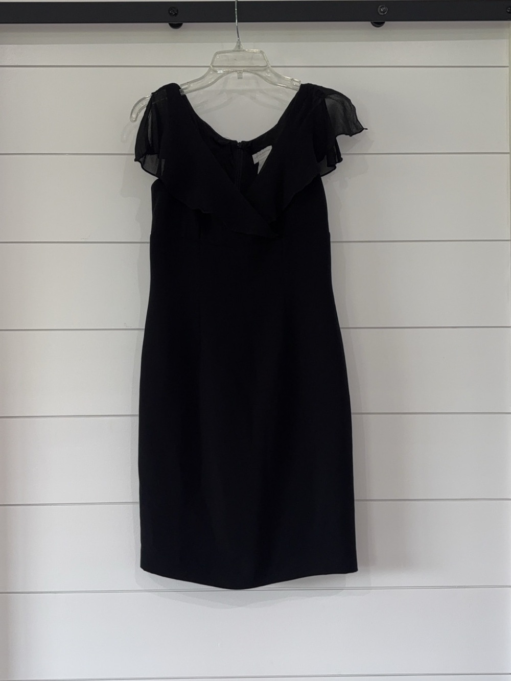 Liz Claiborne  Black Ruffle Sleeve Sheath Dress